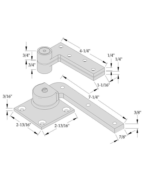 ABH 0117 3/4" Offset Pivot Set