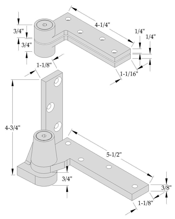 ABH 0195 3/4" Offset Pivot Set