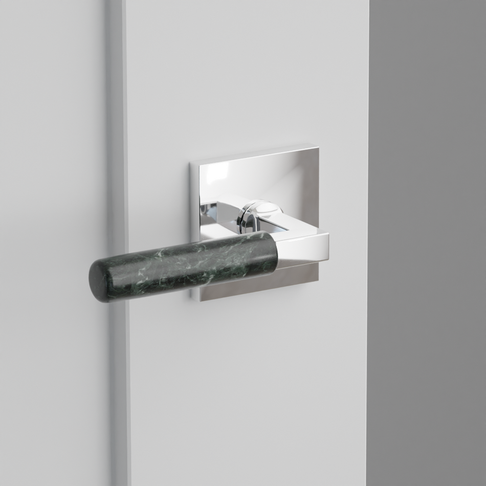 Emtek Green Marble Lever with Square Rosette