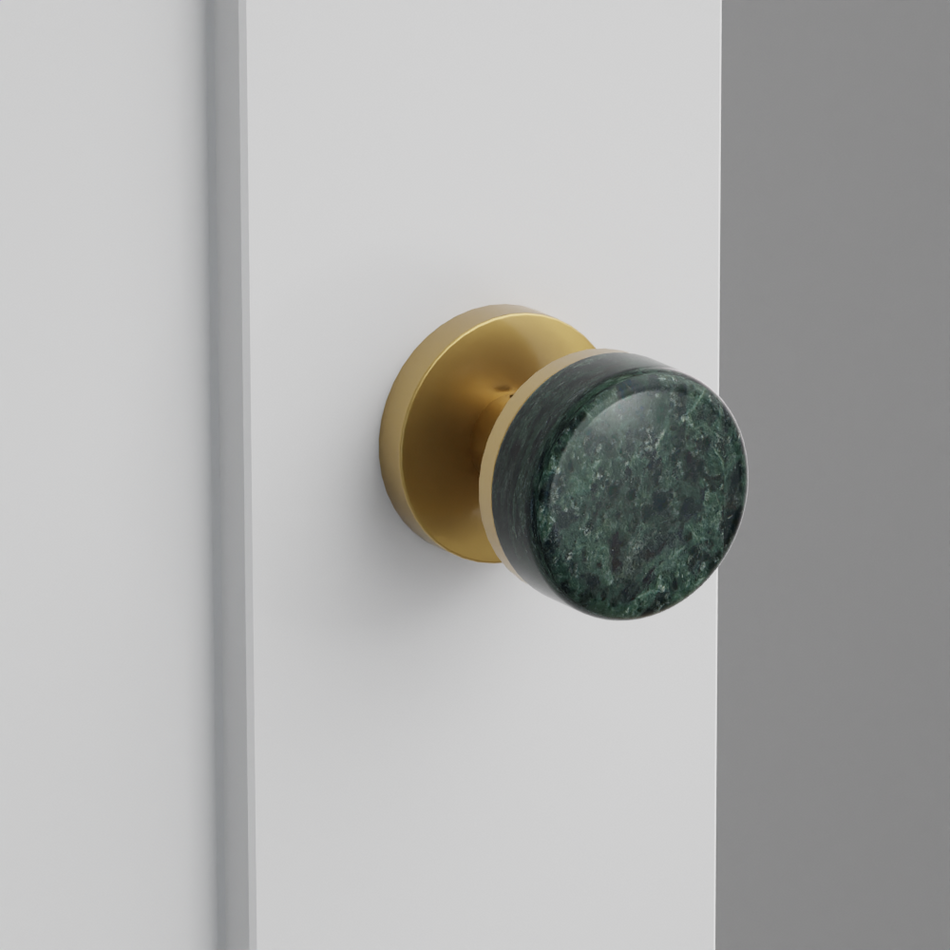 Emtek Conical Green Marble Knob with Disk Rosette