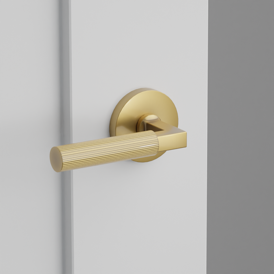 Emtek Straight Knurled Lever with Disk Rosette