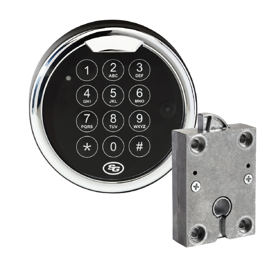S & G 1004-102 Atlas 2 User Electronic Safe Lock, UL Type 1 Rated, Swing Bolt, Bright Chrome Q-Mount Keypad