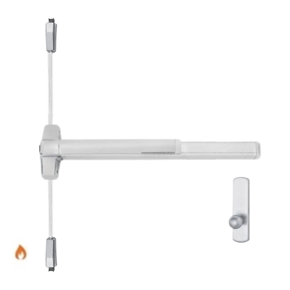 Von Duprin 9827K-BE-F/9927K-BE-F - Knob,Blank Escutcheon Surface Vertical Rod Device - Fire Rated
