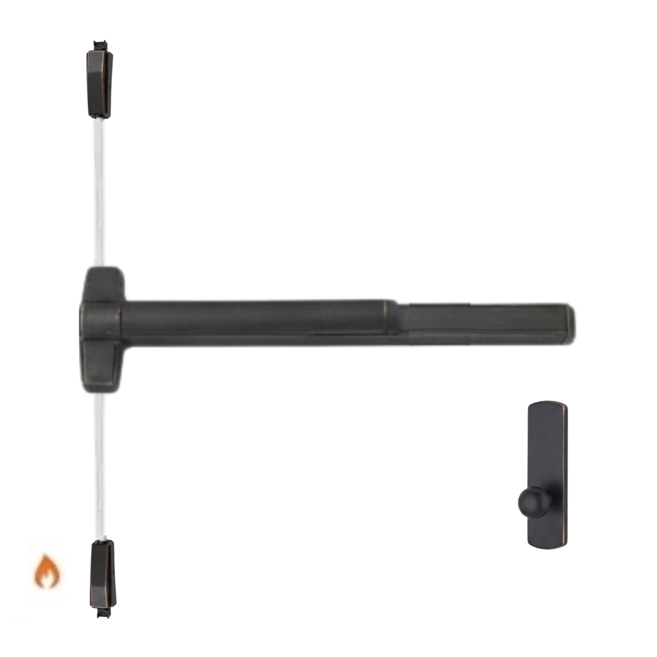 Von Duprin 9827K-BE-F/9927K-BE-F - Knob,Blank Escutcheon Surface Vertical Rod Device - Fire Rated