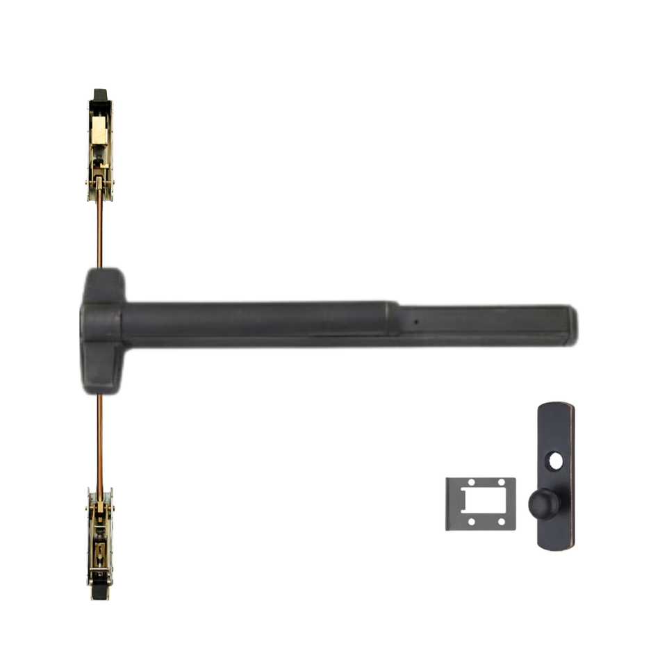 Von Duprin 9847WDC-K/9947WDC-K - Knob Wood Door Concealed Vertical Rod Device