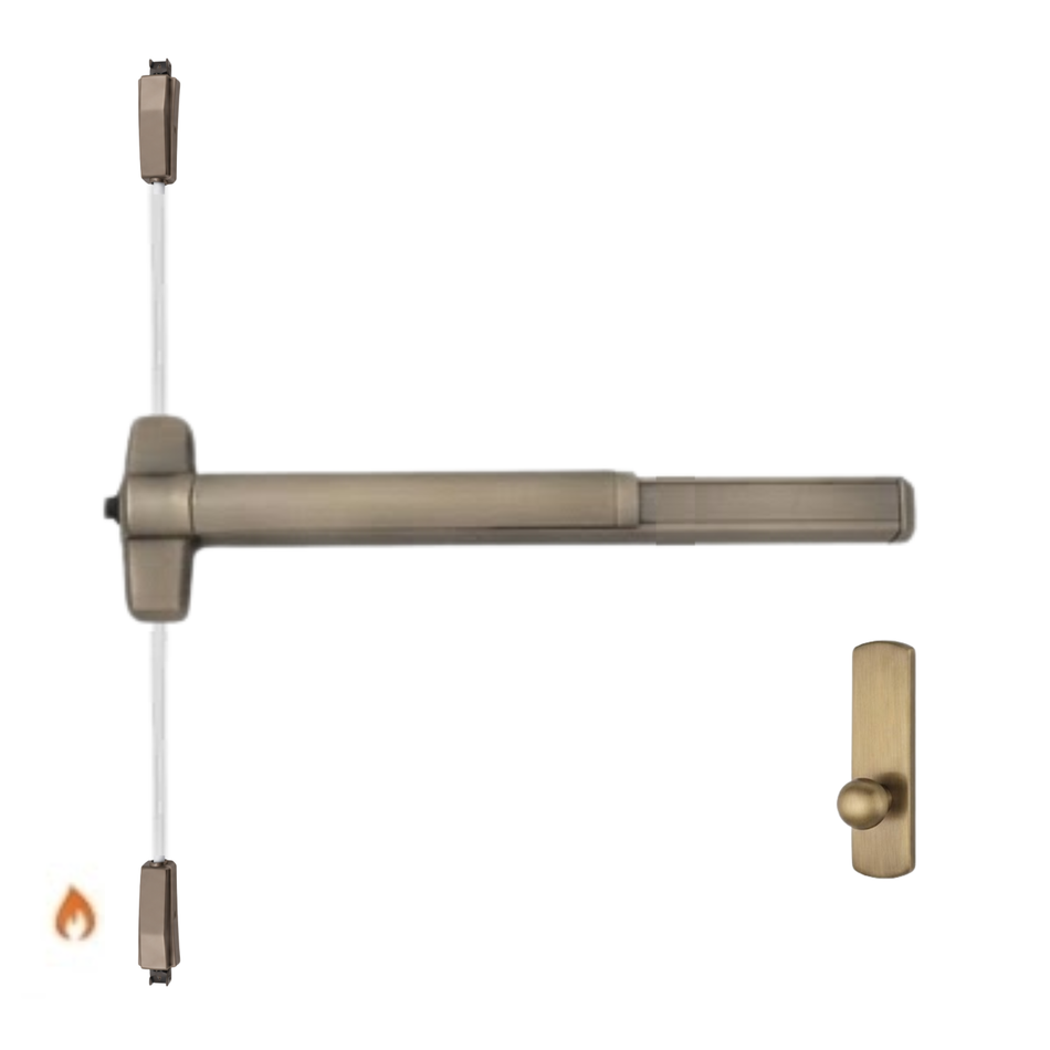 Von Duprin 9857K-BE-F/9957K-BE-F - Knob,Blank Escutcheon Surface Three Point Latch Device - Fire Rated