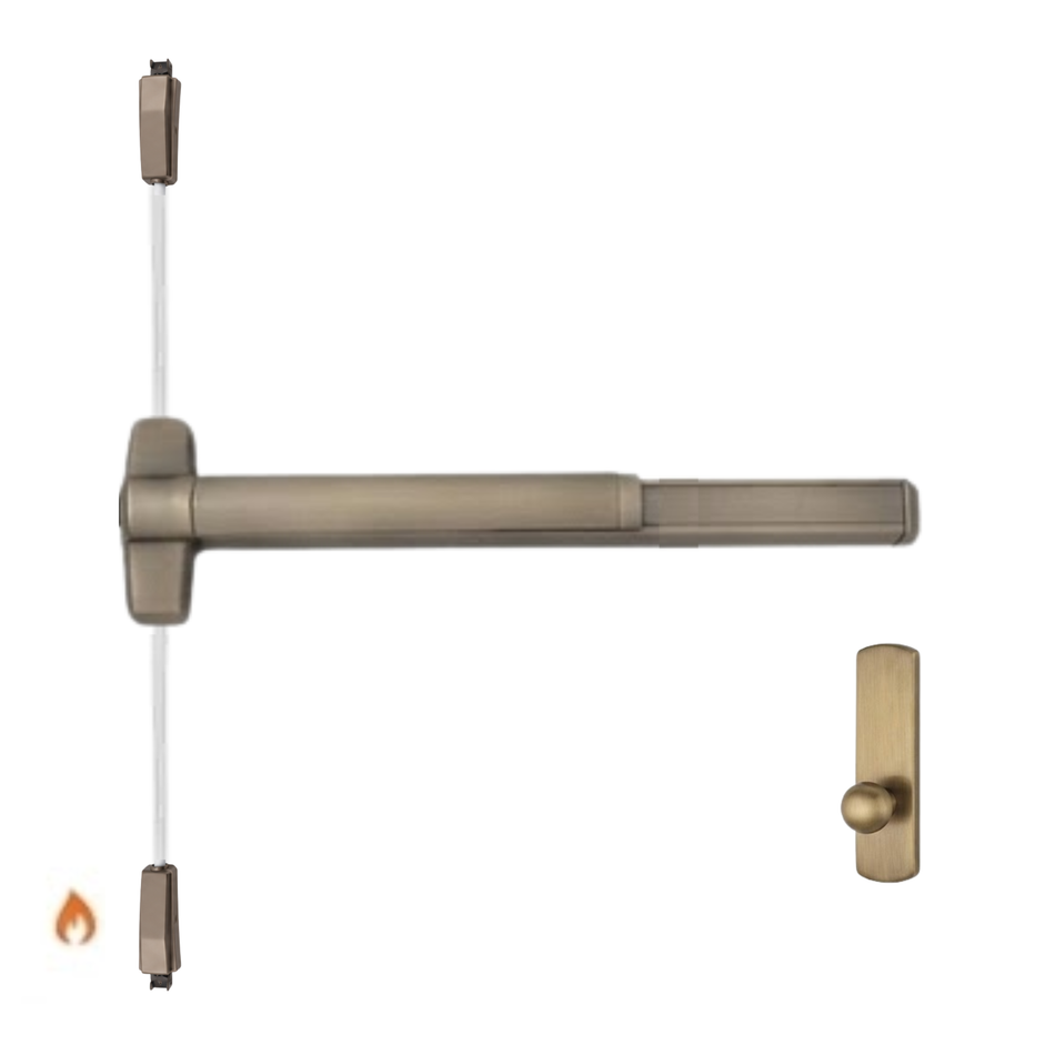 Von Duprin 9827K-BE-F/9927K-BE-F - Knob,Blank Escutcheon Surface Vertical Rod Device - Fire Rated
