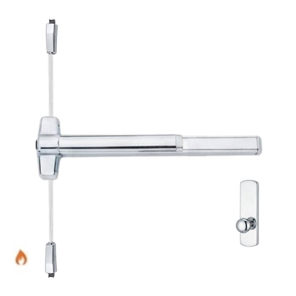 Von Duprin 9827K-BE-F/9927K-BE-F - Knob,Blank Escutcheon Surface Vertical Rod Device - Fire Rated