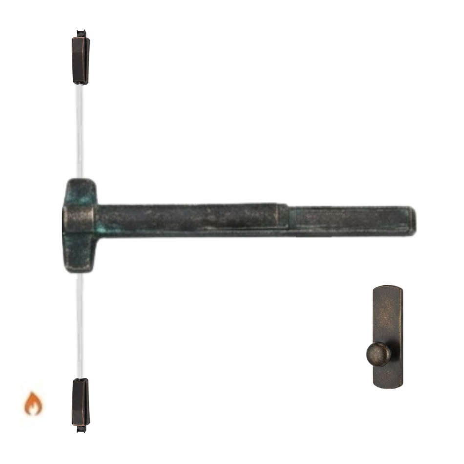 Von Duprin 9827K-BE-F/9927K-BE-F - Knob,Blank Escutcheon Surface Vertical Rod Device - Fire Rated