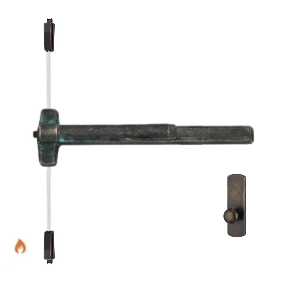 Von Duprin 9857K-BE-F/9957K-BE-F - Knob,Blank Escutcheon Surface Three Point Latch Device - Fire Rated