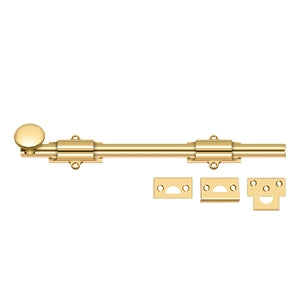 Deltana 12SB 12" Surface Bolt, Heavy-Duty, Solid Brass