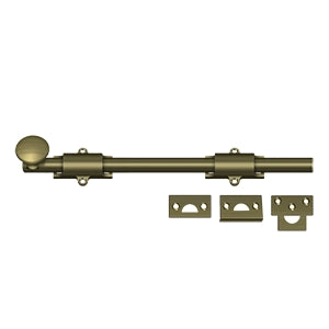 Deltana 12SB 12" Surface Bolt, Heavy-Duty, Solid Brass