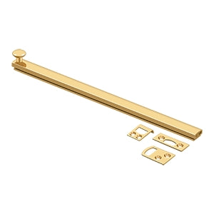 Deltana 12SBCS 12" Solid Brass Surface Bolt, Concealed Screws, HD