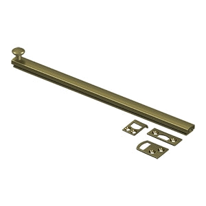 Deltana 12SBCS 12" Solid Brass Surface Bolt, Concealed Screws, HD