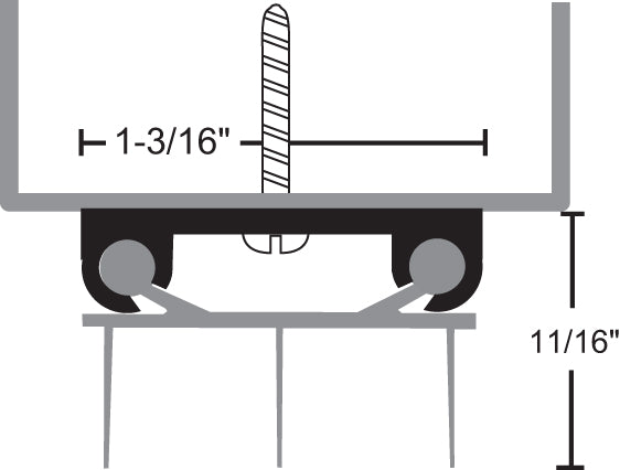 NGP 12T Thermoplastic Polymer Seal with Rigid Base and Soft Vinyl Fins