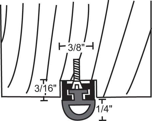 NGP 136N Neoprene Door Bottom Seal or Mortised Astragal
