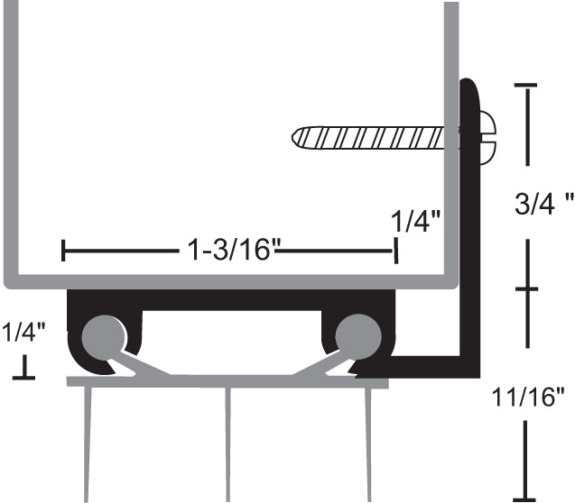 NGP 13T Thermoplastic Polymer Seal with Rigid Base and Soft Vinyl Fins