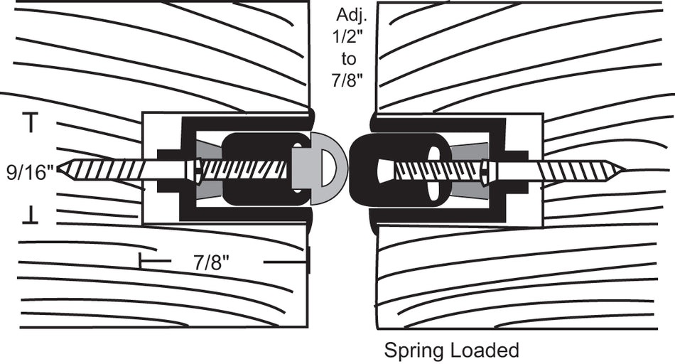NGP 144S (SET) Spring Adjustable Mortised Astragal with Silicone Seal