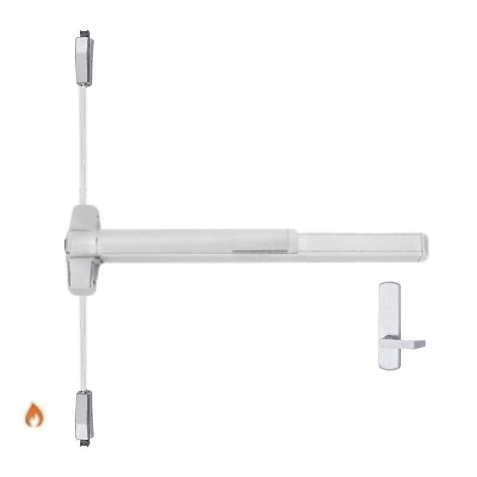 Von Duprin 9827L-BE-F/9927L-BE-F - Lever, Blank Escutcheon Surface Vertical Rod Device - Fire Rated