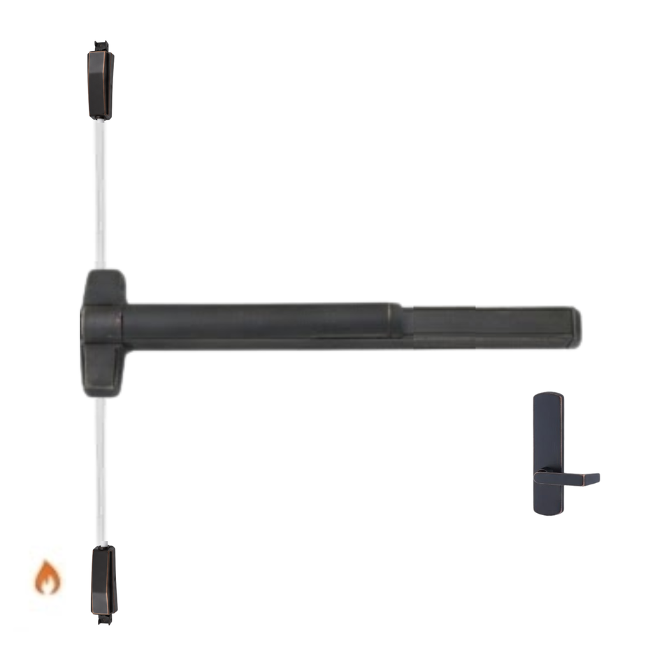 Von Duprin 9827L-BE-F/9927L-BE-F - Lever, Blank Escutcheon Surface Vertical Rod Device - Fire Rated