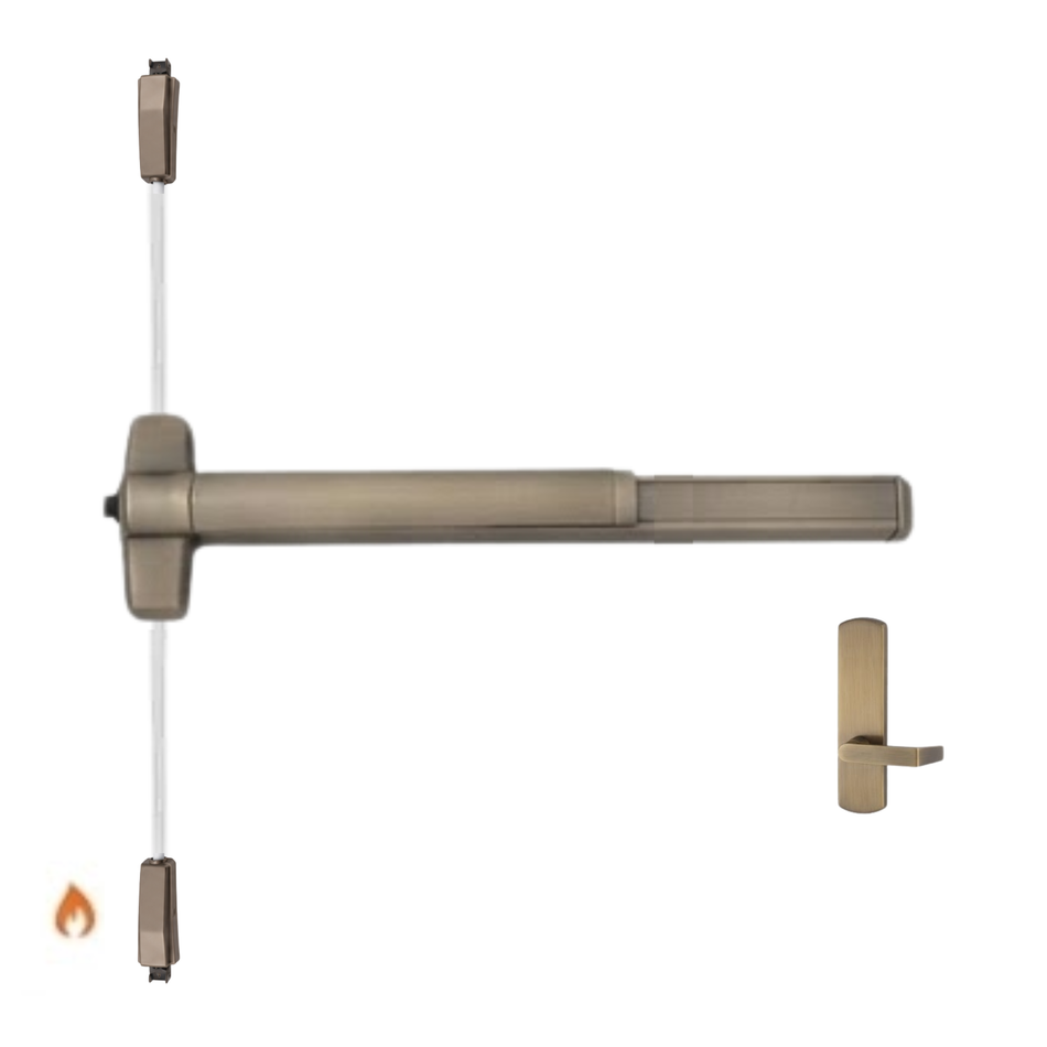 Von Duprin 9857L-BE-F/9957L-BE-F - Lever, Blank Escutcheon Surface Three Point Latch Device - Fire Rated