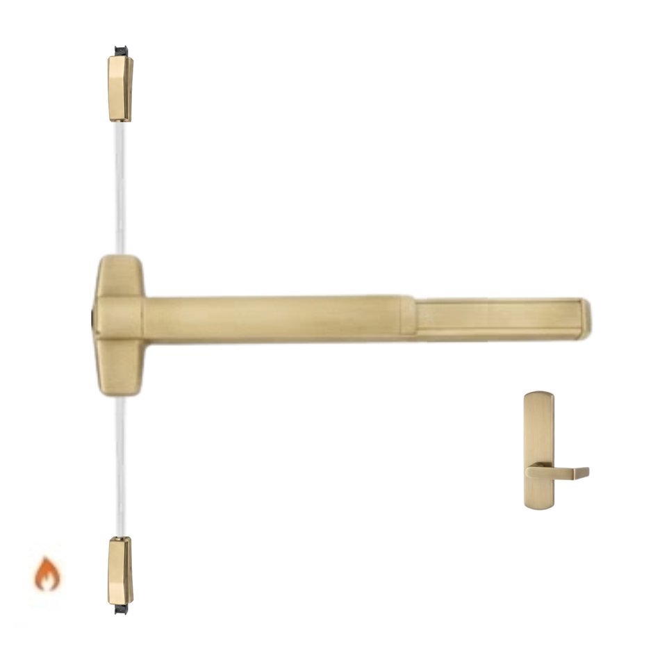 Von Duprin 9827L-BE-F/9927L-BE-F - Lever, Blank Escutcheon Surface Vertical Rod Device - Fire Rated