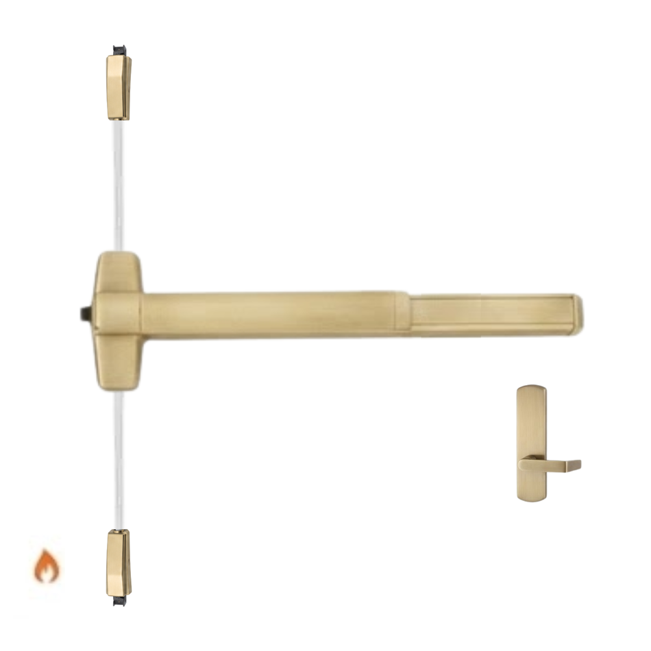 Von Duprin 9857L-BE-F/9957L-BE-F - Lever, Blank Escutcheon Surface Three Point Latch Device - Fire Rated