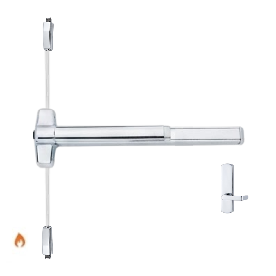 Von Duprin 9827L-BE-F/9927L-BE-F - Lever, Blank Escutcheon Surface Vertical Rod Device - Fire Rated