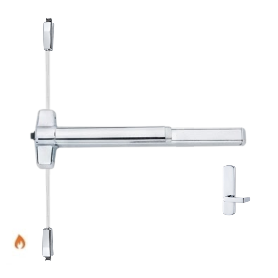 Von Duprin 9857L-BE-F/9957L-BE-F - Lever, Blank Escutcheon Surface Three Point Latch Device - Fire Rated