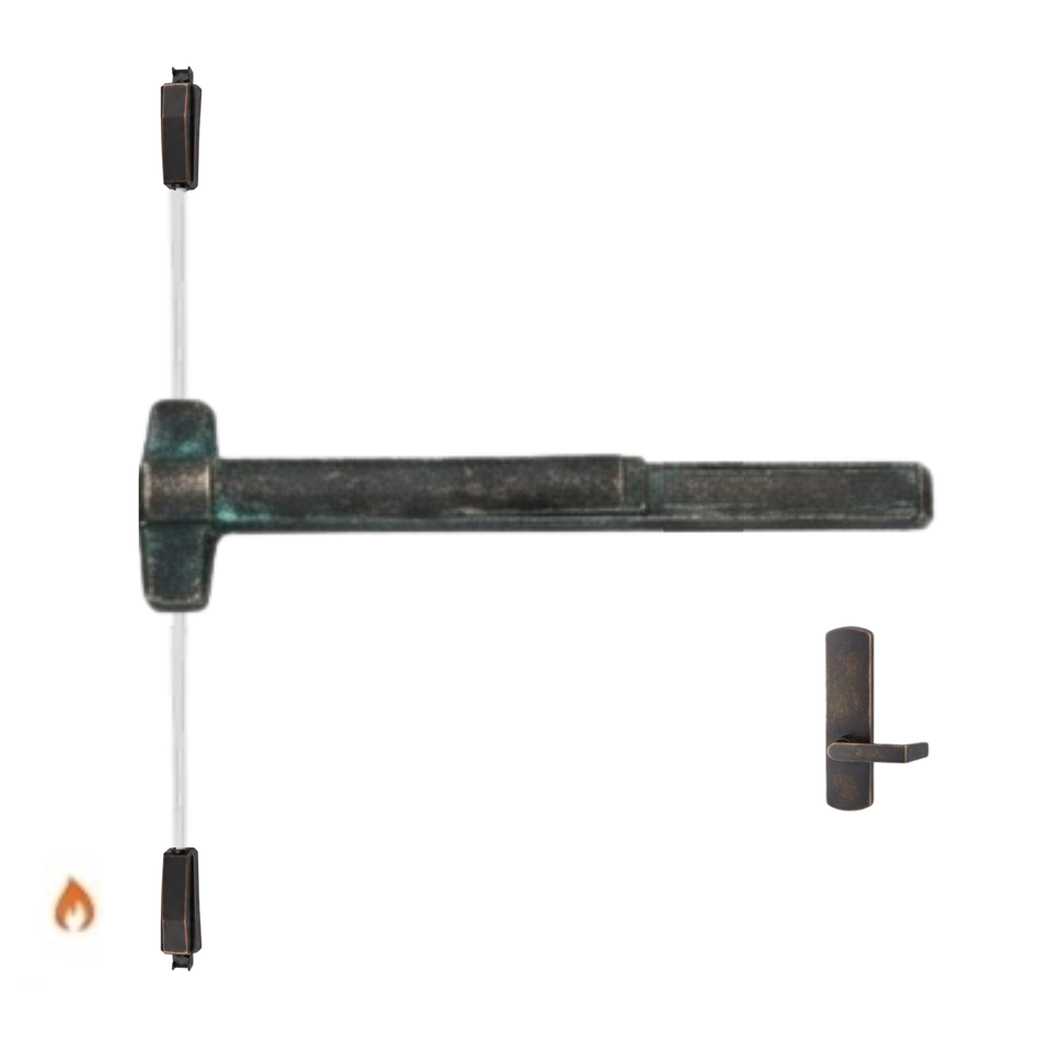 Von Duprin 9827L-BE-F/9927L-BE-F - Lever, Blank Escutcheon Surface Vertical Rod Device - Fire Rated