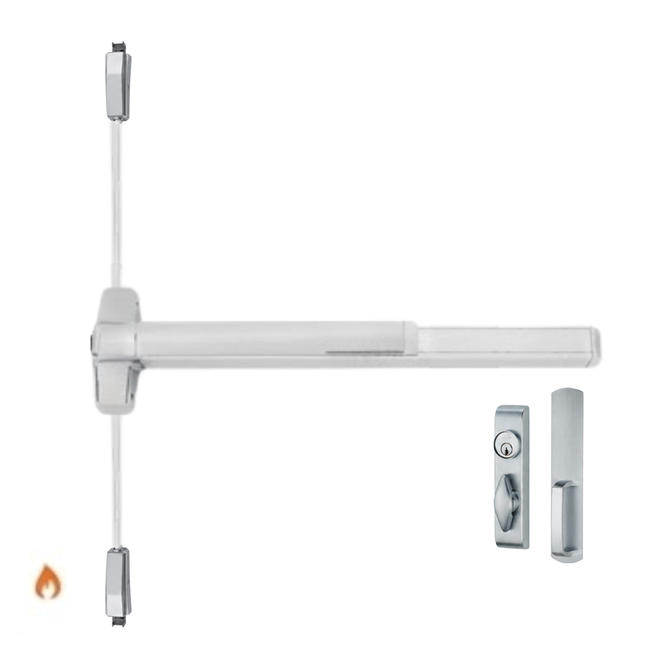 Von Duprin 9827TL-F/9927TL-F - Turn Lever, Surface Vertical Rod Device - Fire Rated