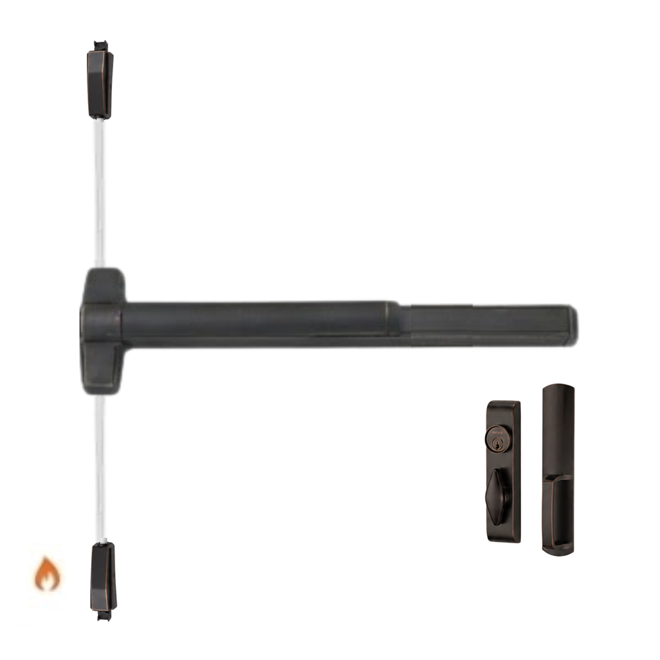 Von Duprin 9827TL-F/9927TL-F - Turn Lever, Surface Vertical Rod Device - Fire Rated