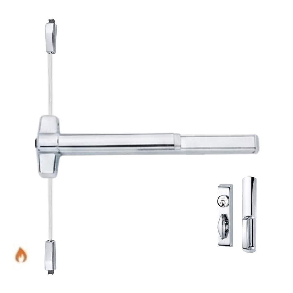 Von Duprin 9827TL-F/9927TL-F - Turn Lever, Surface Vertical Rod Device - Fire Rated
