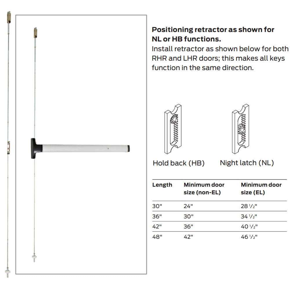 Falcon 1690 Concealed Vertical Rod Touch Bar Exit Device – US Lock