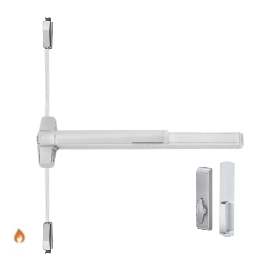 Von Duprin 9827TL-BE-F/9927TL-BE-F - Turn Lever, Blank Escutcheon Surface Vertical Rod Device - Fire Rated