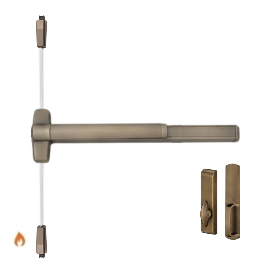 Von Duprin 9827TL-BE-F/9927TL-BE-F - Turn Lever, Blank Escutcheon Surface Vertical Rod Device - Fire Rated