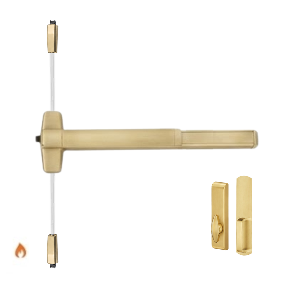 Von Duprin 9857TL-BE-F/9957TL-BE-F - Turn Lever, Blank Escutcheon Surface Three Point Latch Device - Fire Rated