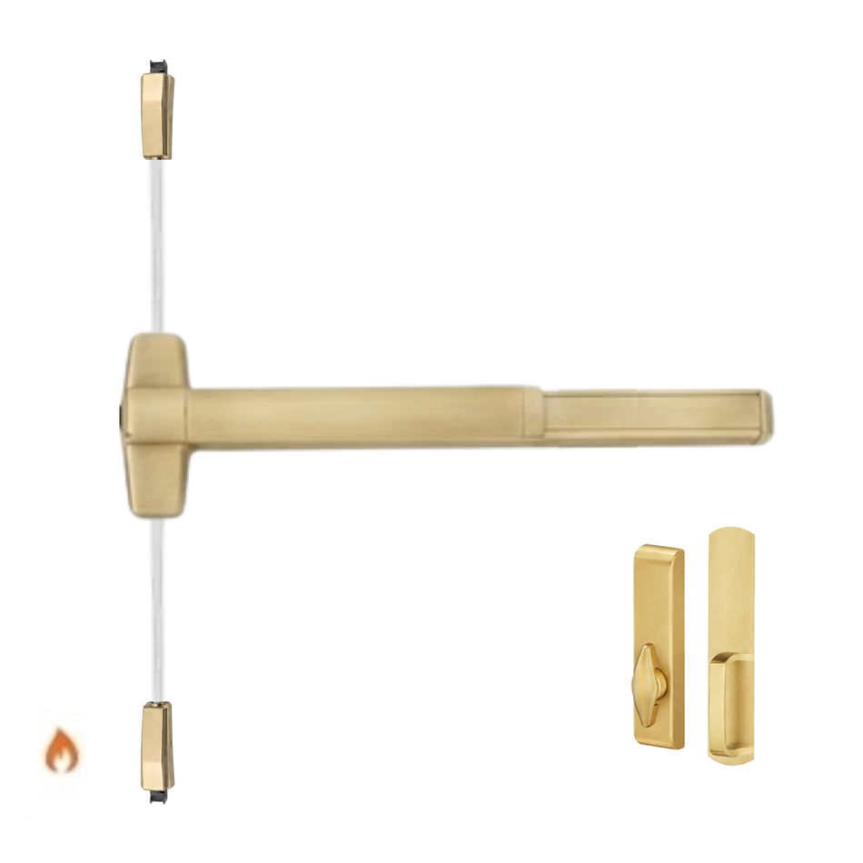 Von Duprin 9827TL-BE-F/9927TL-BE-F - Turn Lever, Blank Escutcheon Surface Vertical Rod Device - Fire Rated
