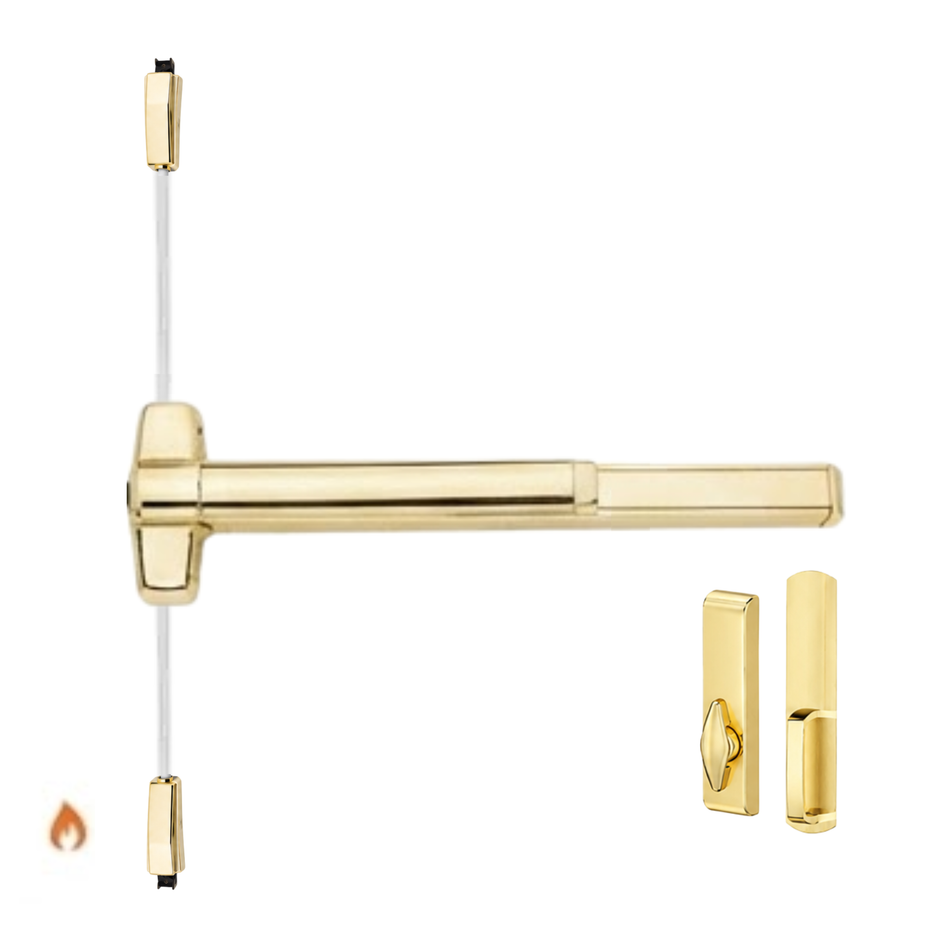 Von Duprin 9827TL-BE-F/9927TL-BE-F - Turn Lever, Blank Escutcheon Surface Vertical Rod Device - Fire Rated