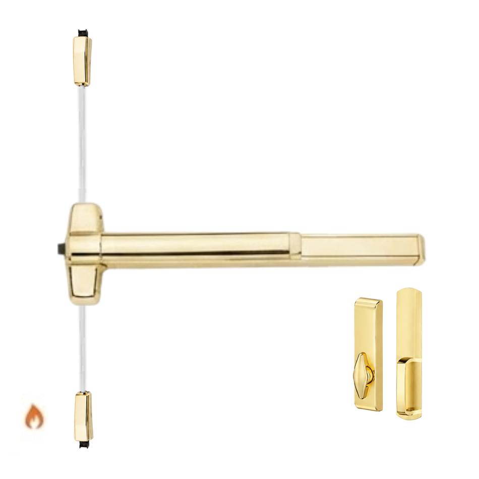 Von Duprin 9857TL-BE-F/9957TL-BE-F - Turn Lever, Blank Escutcheon Surface Three Point Latch Device - Fire Rated