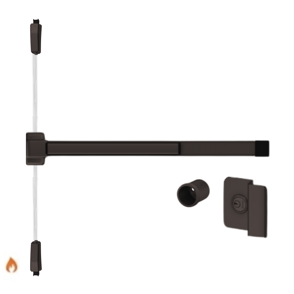 Von Duprin 2227NL-OP-F - Night Latch, Optional Pull Surface Mounted Vertical Rod Device Von Duprin 22 Series - Fire Rated