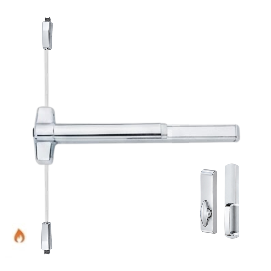 Von Duprin 9827TL-BE-F/9927TL-BE-F - Turn Lever, Blank Escutcheon Surface Vertical Rod Device - Fire Rated