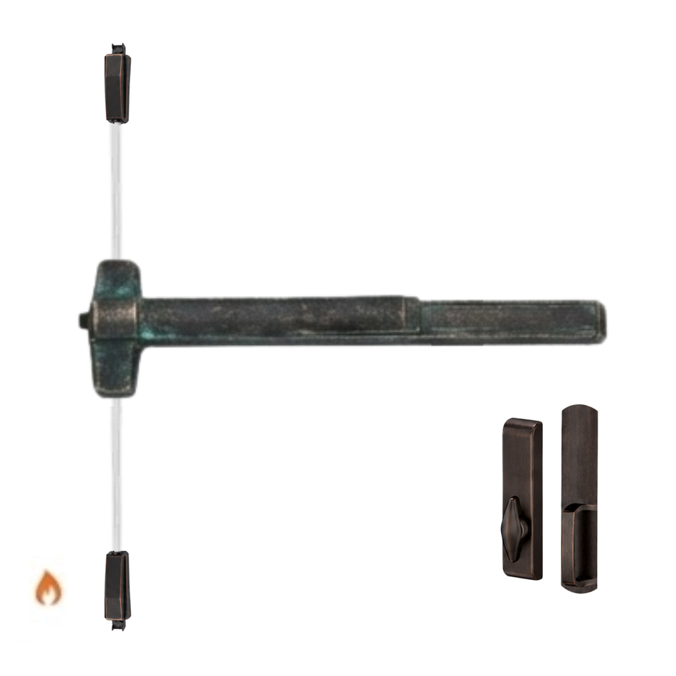 Von Duprin 9857TL-BE-F/9957TL-BE-F - Turn Lever, Blank Escutcheon Surface Three Point Latch Device - Fire Rated