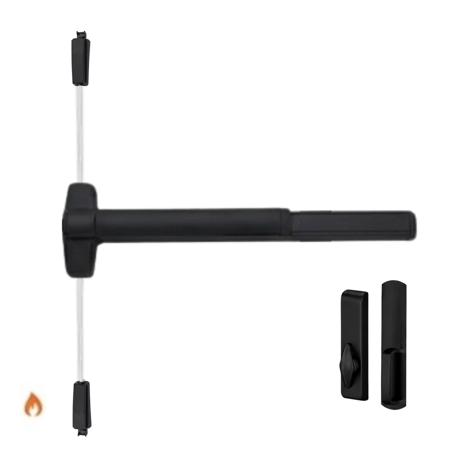 Von Duprin 9827TL-BE-F/9927TL-BE-F - Turn Lever, Blank Escutcheon Surface Vertical Rod Device - Fire Rated