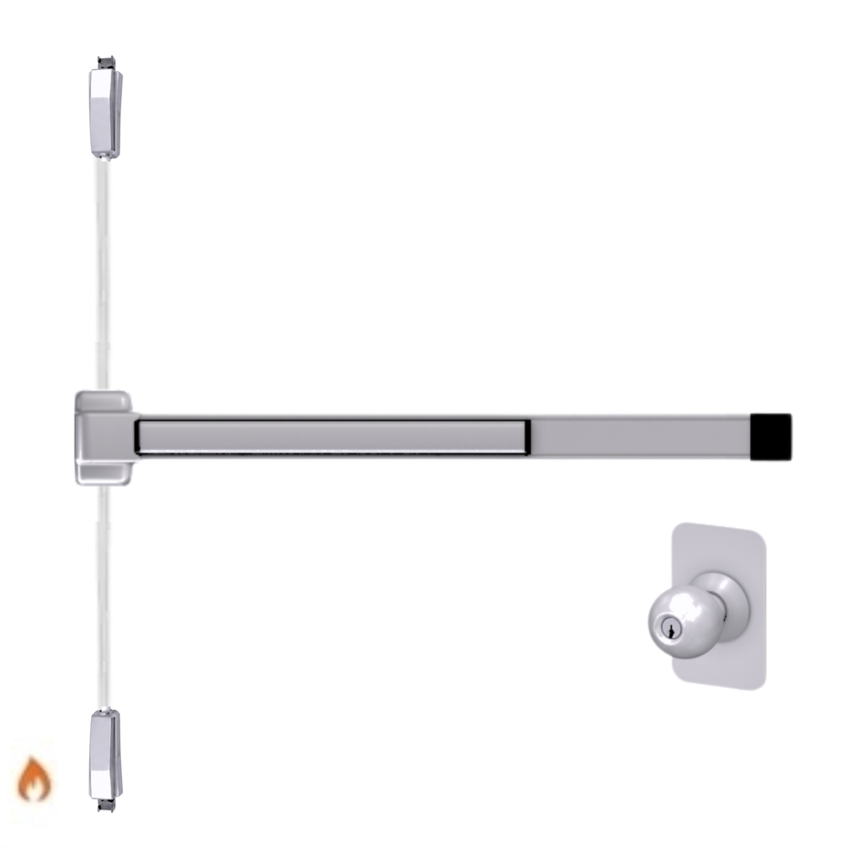 Von Duprin 2227K-F - Knob Surface Mounted Vertical Rod Device Von Duprin 22 Series - Fire Rated