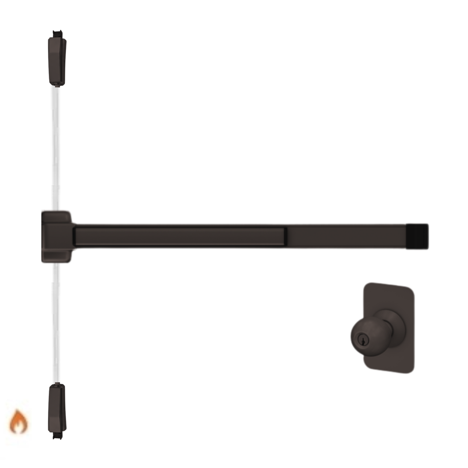 Von Duprin 2227K-F - Knob Surface Mounted Vertical Rod Device Von Duprin 22 Series - Fire Rated