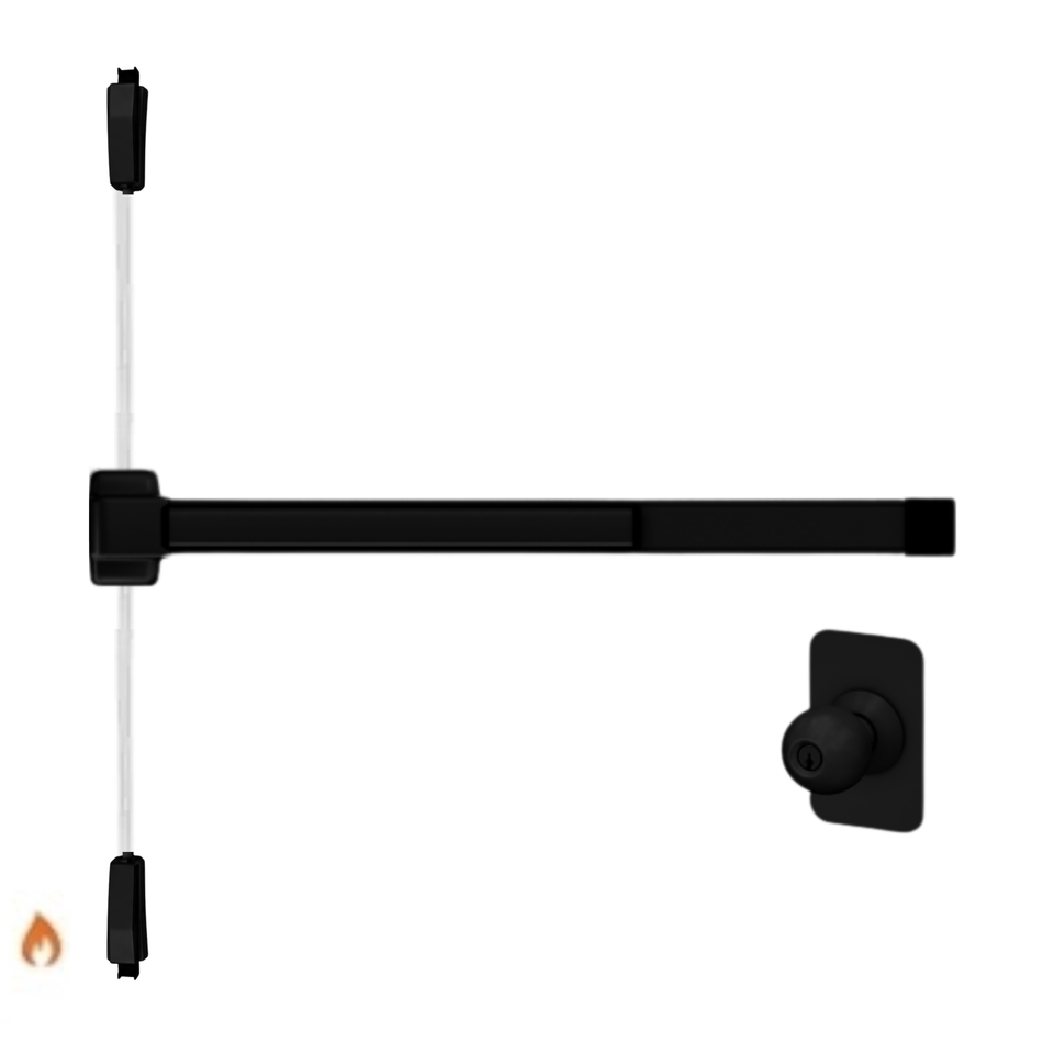 Von Duprin 2227K-F - Knob Surface Mounted Vertical Rod Device Von Duprin 22 Series - Fire Rated