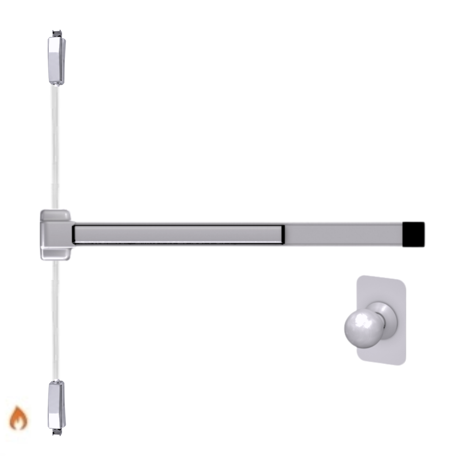 Von Duprin 2227K-BE-F - Knob, Blank Escutcheon Surface Mounted Vertical Rod Device Von Duprin 22 Series - Fire Rated