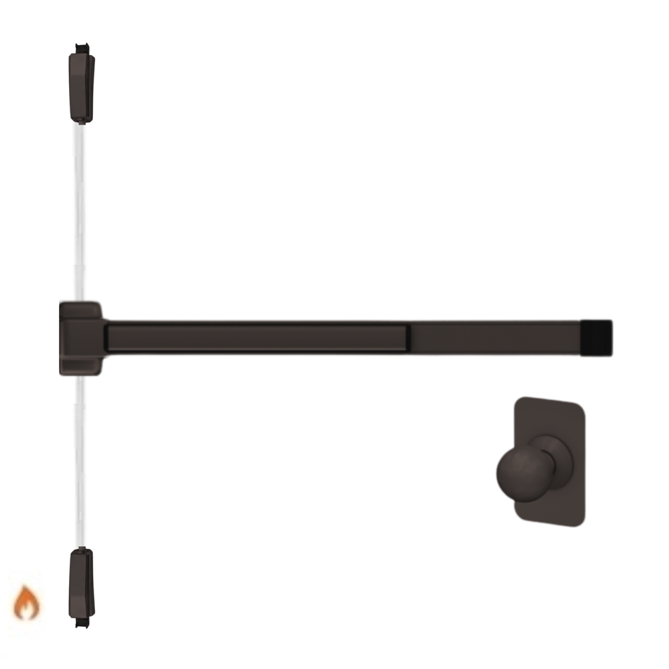 Von Duprin 2227K-BE-F - Knob, Blank Escutcheon Surface Mounted Vertical Rod Device Von Duprin 22 Series - Fire Rated