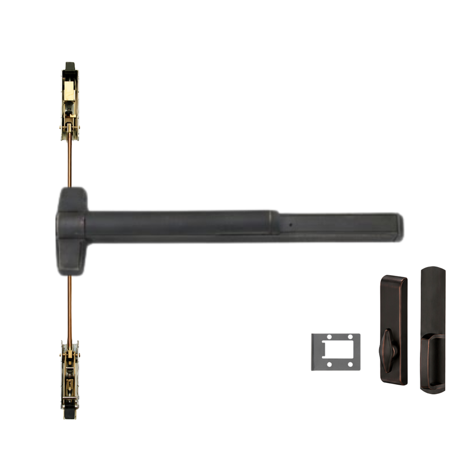 Von Duprin 9847WDC-TL-BE/9947WDC-TL-BE - Turn Lever, Blank Escutcheon Wood Door Concealed Vertical Rod Device